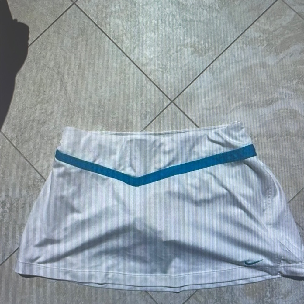 White Tennis Skirt with Blue Accent